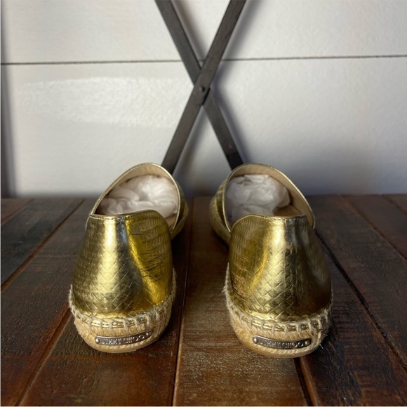 Jimmy Choo Dreya Gold Leather Espadrilles 38/ 8 Shoes - Picture 5 of 8
